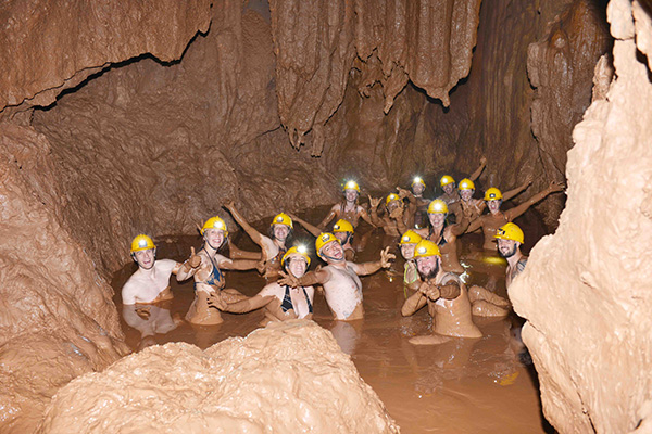 Mud bath in Dark cave